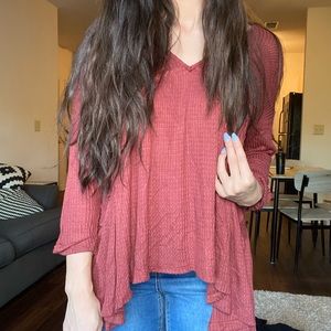 Altar’d State Orange Flowy Top